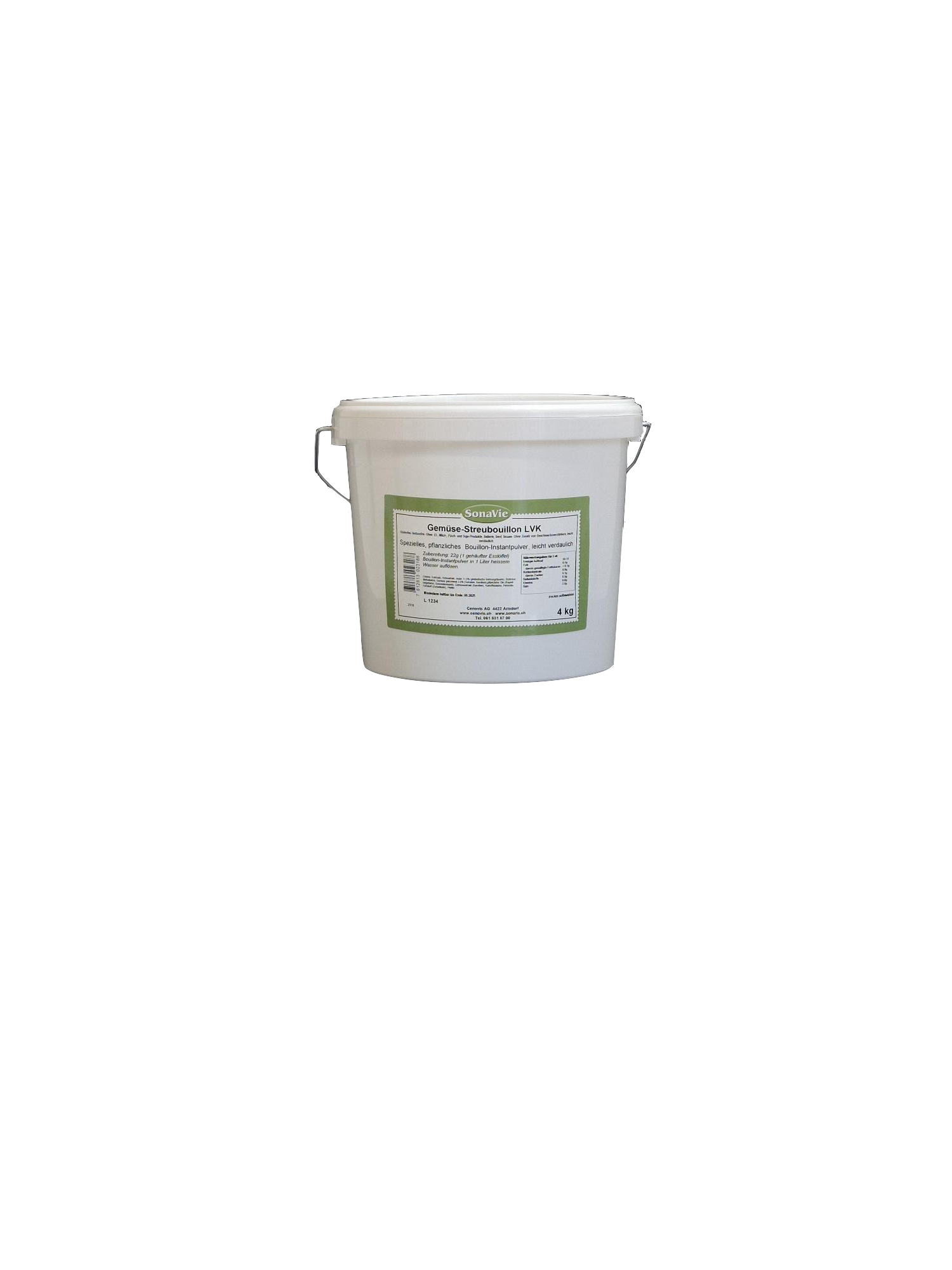SonaVie Gemüse-Streuboui.  LVK 4kg Spezielles, pflanzliches Bouillon-Instantpulver, leicht verdaulich, sofort löslich.Leicht verdauliche Kost (LVK), ohne Zwiebeln, Knoblauch, Lauch.