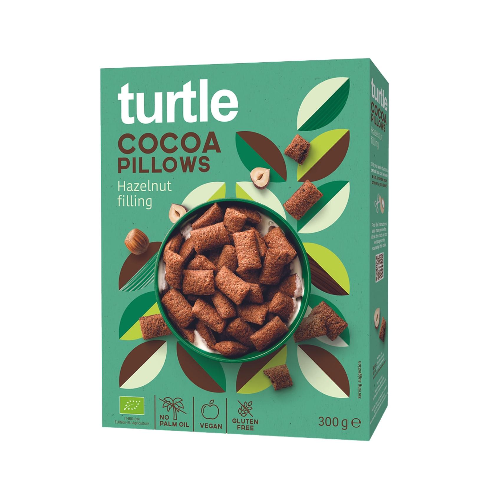 Organic cocoa pillows with hazelnut filling null