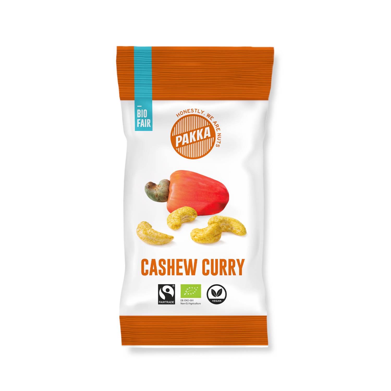 Cashew geröstet mit Curry Madras, bio & fair, 30g Les noix de cajou poussent au Burkina Faso, sont issues de petites coopératives et sont certifiées à la fois biologiques et équitables. Ils ont un arôme doux et sucré de noisette et sont considérés comme une source précieuse de nutriments pour le corps et l?âme. Un bon mélange de Curry Madras se compose de 30 épices, parfaitement assorties les unes aux autres. Grâce à elles et à la torréfaction à l?air libre sans huile, nos noix de cajou acquièrent ce goût riche et exotique. Sans lactose, sans g