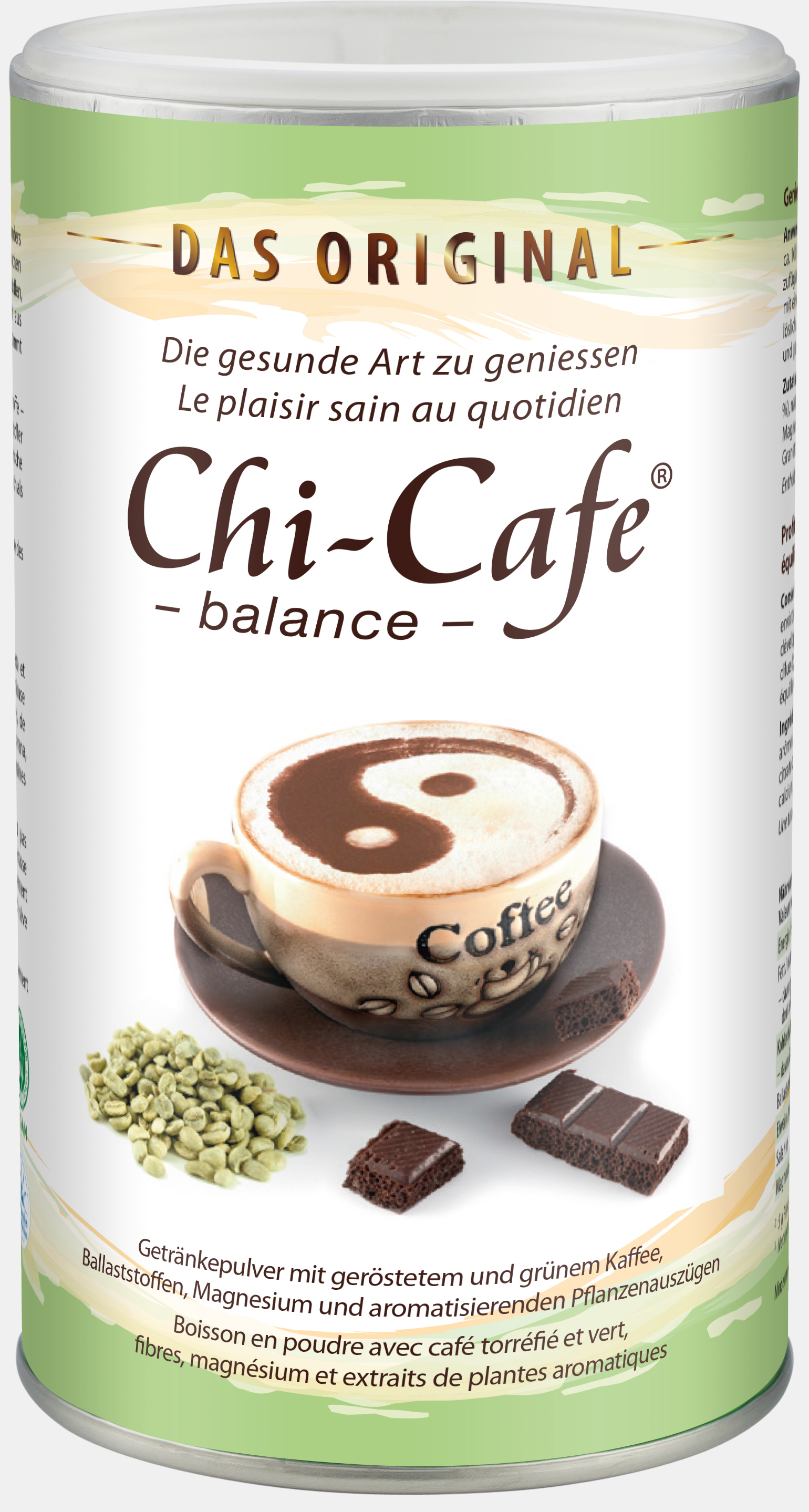 Chi-Cafe Balance 450 g Boisson en poudre avec café torréfié et vert, fibres, magnésium et extraits de plantes.