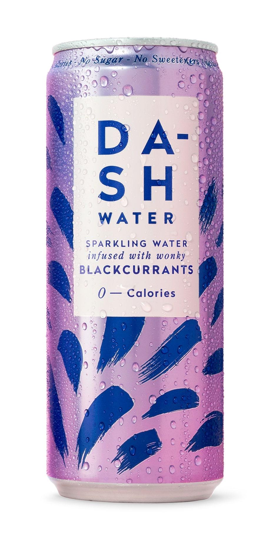 Dash Water Sparkling Blackcurrant Refreshing sparkling beverage by Dash, composed of British sparkling water and infused with British blackcurrant extract, brings a real twist to sparkling water.