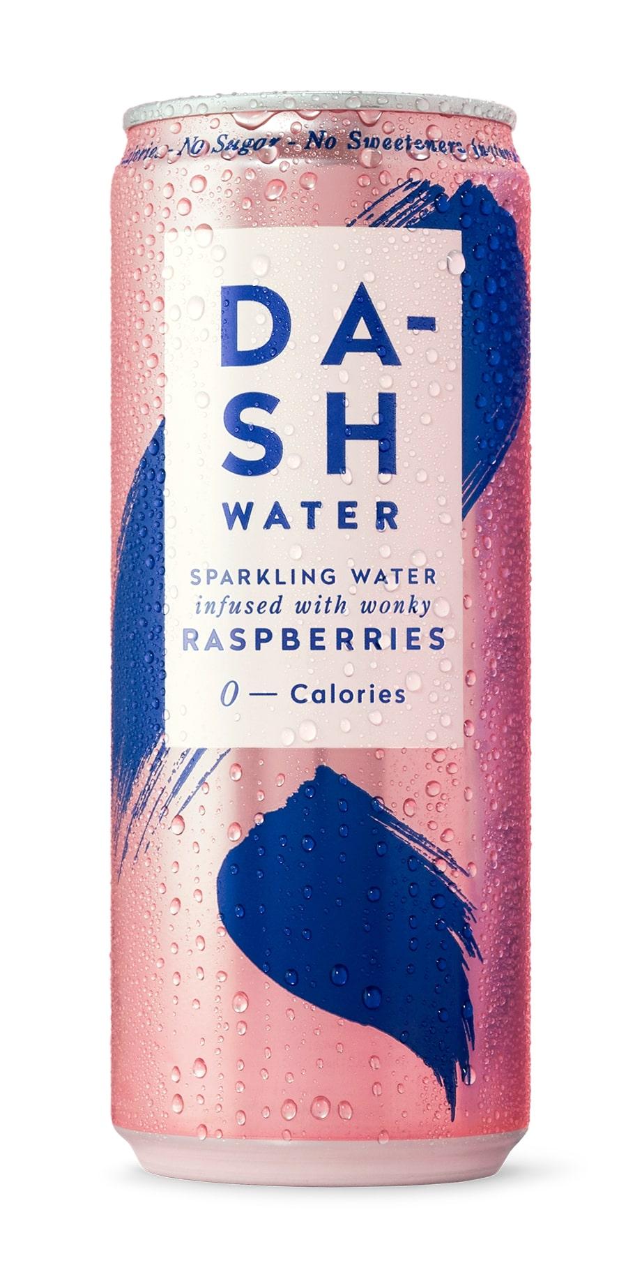 Dash Water - Sparkling Raspberry Refreshing sparkling beverage by Dash, composed of British sparkling water and infused with British blackcurrant extract, brings a real twist to sparkling water.