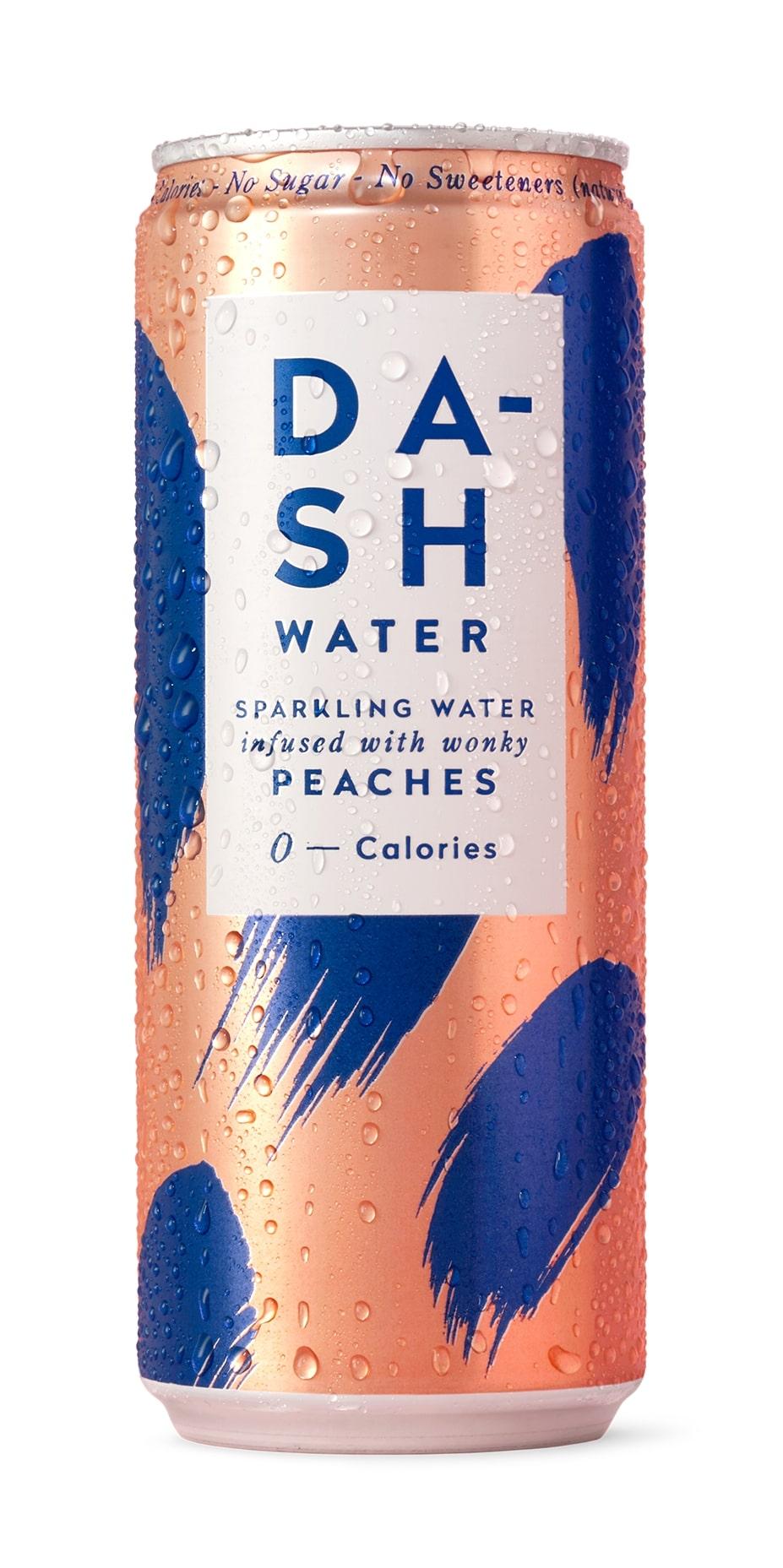 Dash Water - Sparkling Peach Refreshing sparkling beverage by Dash, composed of British sparkling water and infused with British blackcurrant extract, brings a real twist to sparkling water.
